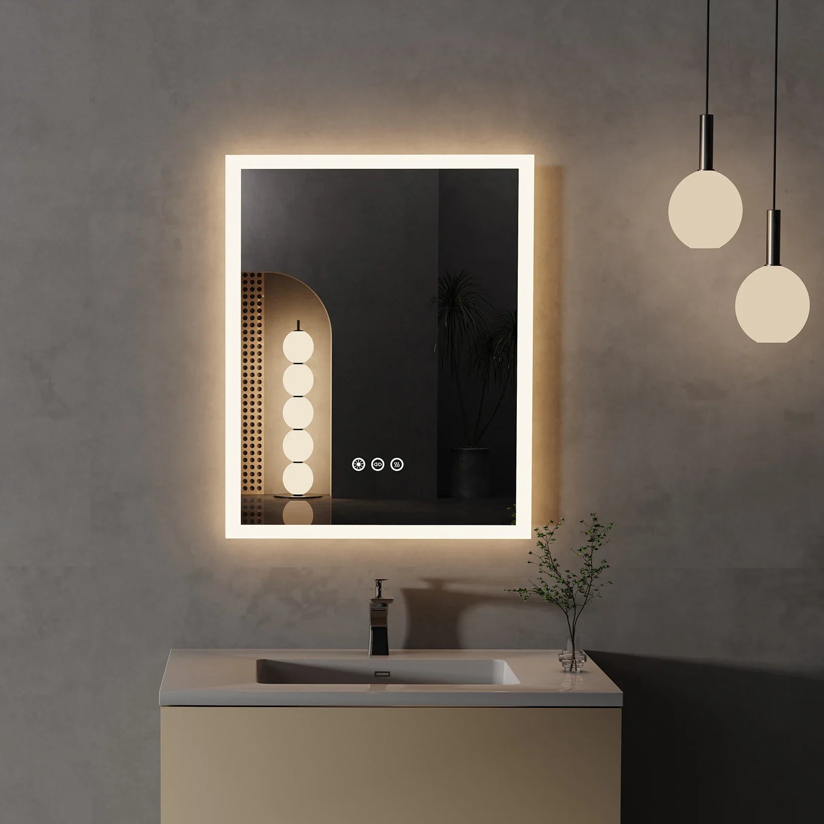 Compact LED Bathroom Mirror Space-Saving Design with Bright Energy-Efficient Lighting