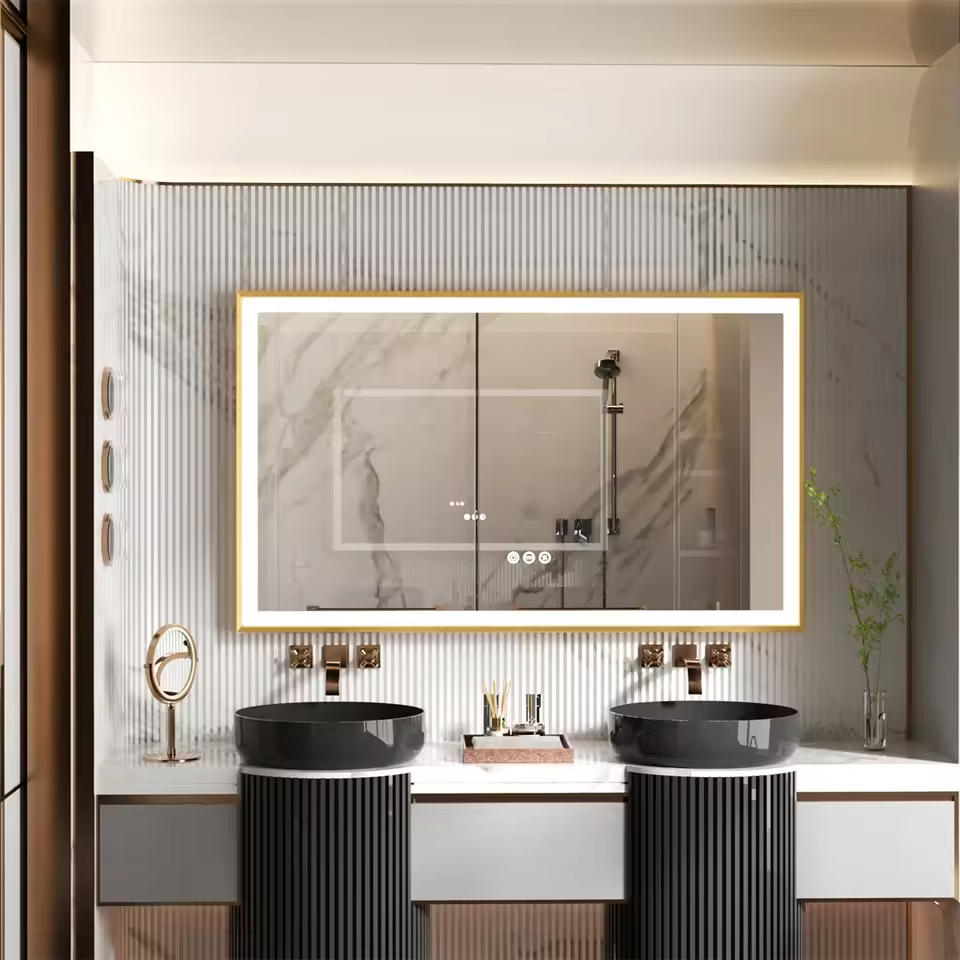 24" Round Frameless Bathroom Mirror – Classic Wall Mount