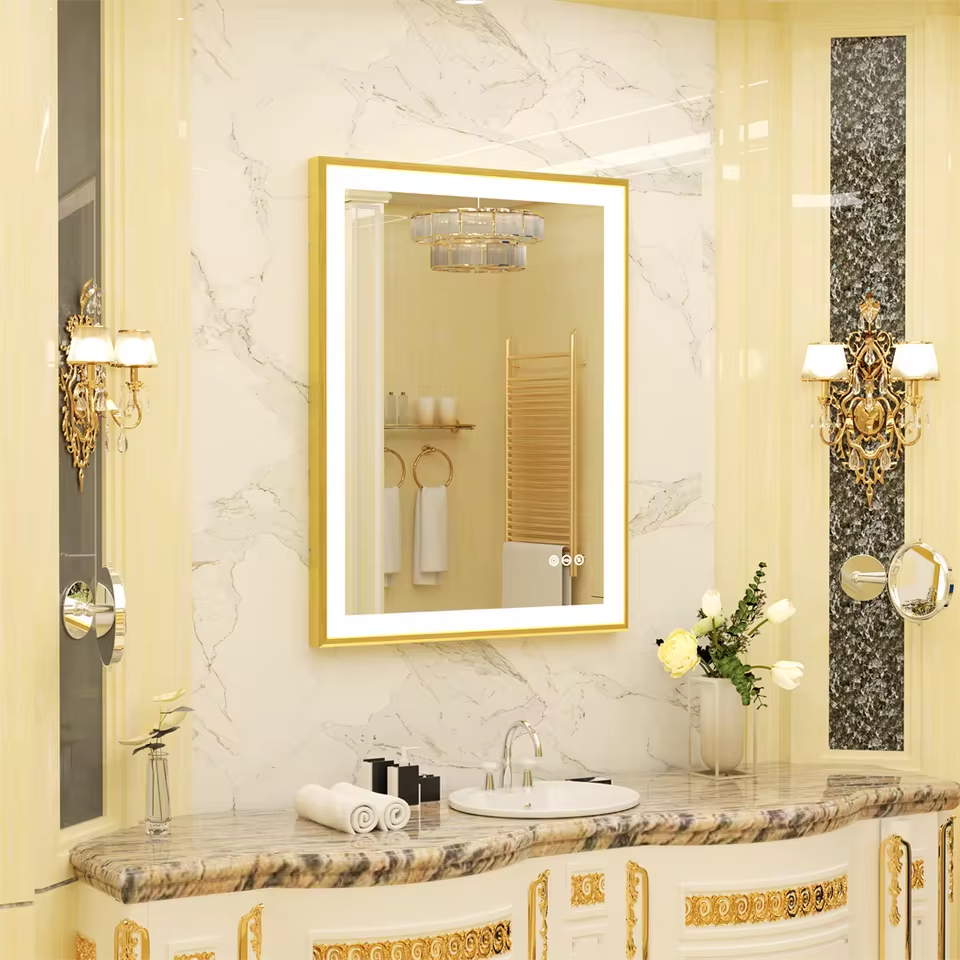 24" Round Frameless Bathroom Mirror – Classic Wall Mount