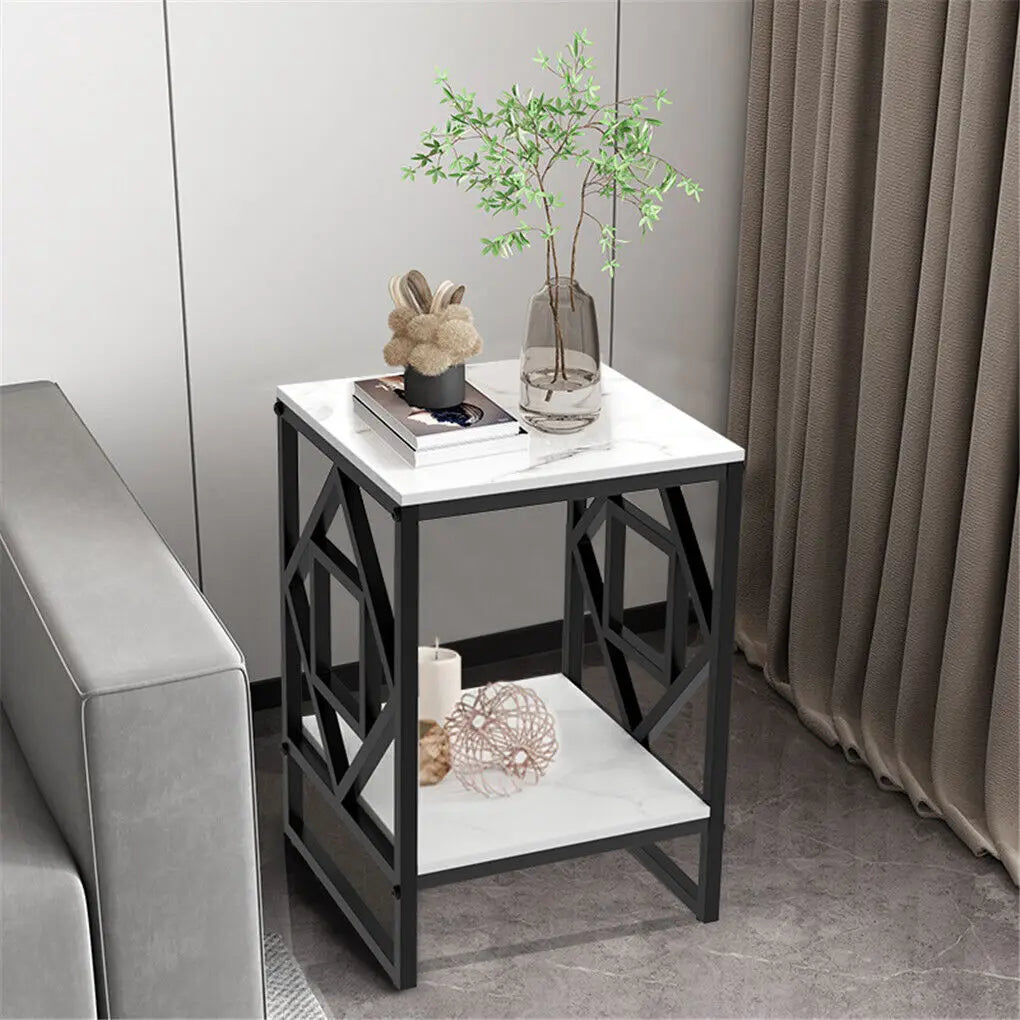 2-Tier Coffee Table Modern Design with Spacious Storage and Durable Frame for Living Rooms