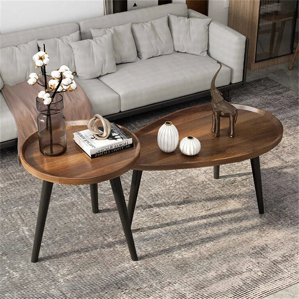 Rustic Round Coffee Table Set