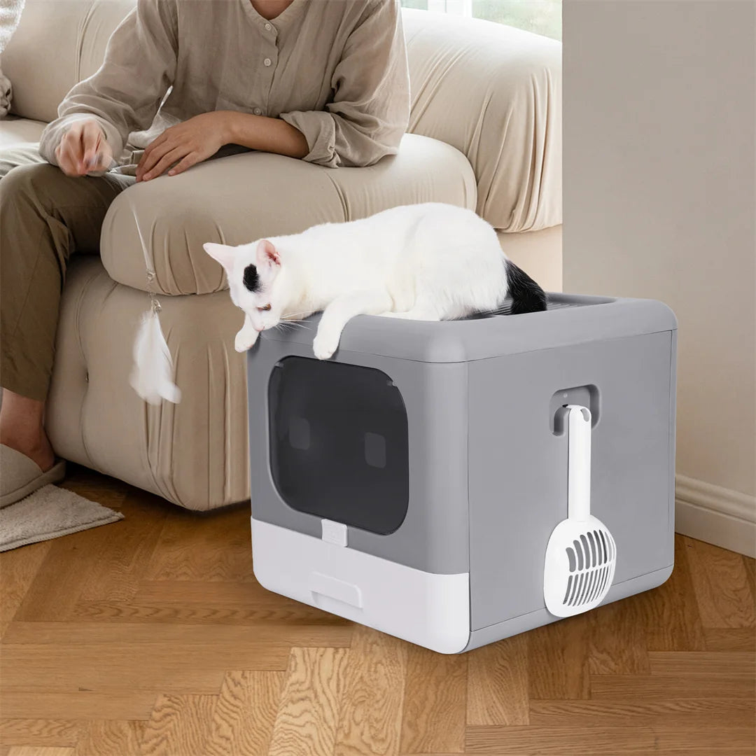 Modern Cat Litter Box Stylish and Hygienic Design for Easy Cleaning