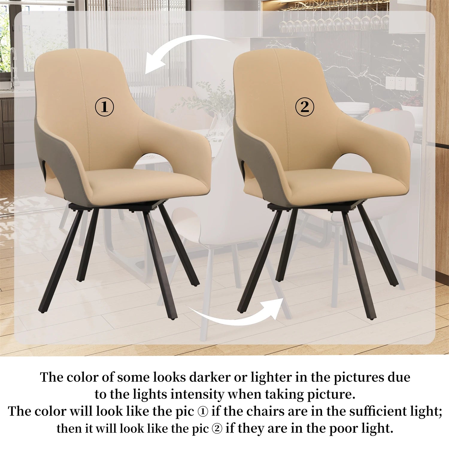Swivel-Style Dining Chairs Set Modern Design with Comfortable Upholstery and Sleek Base