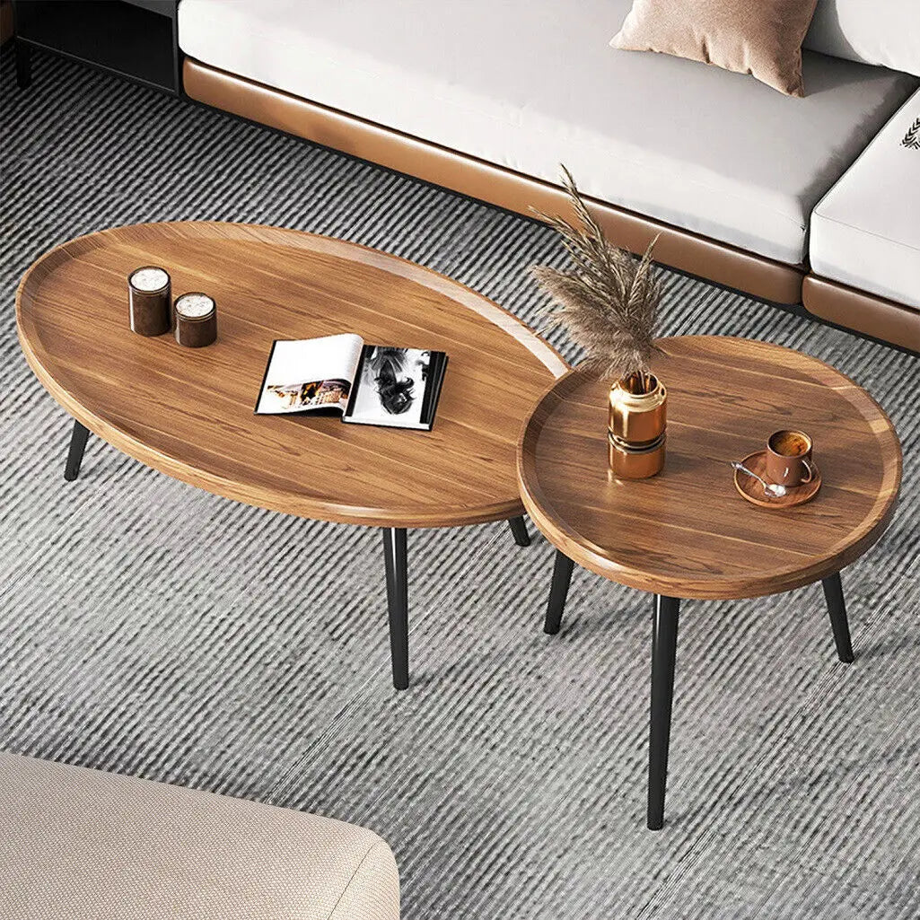 Rustic Round Coffee Table Set