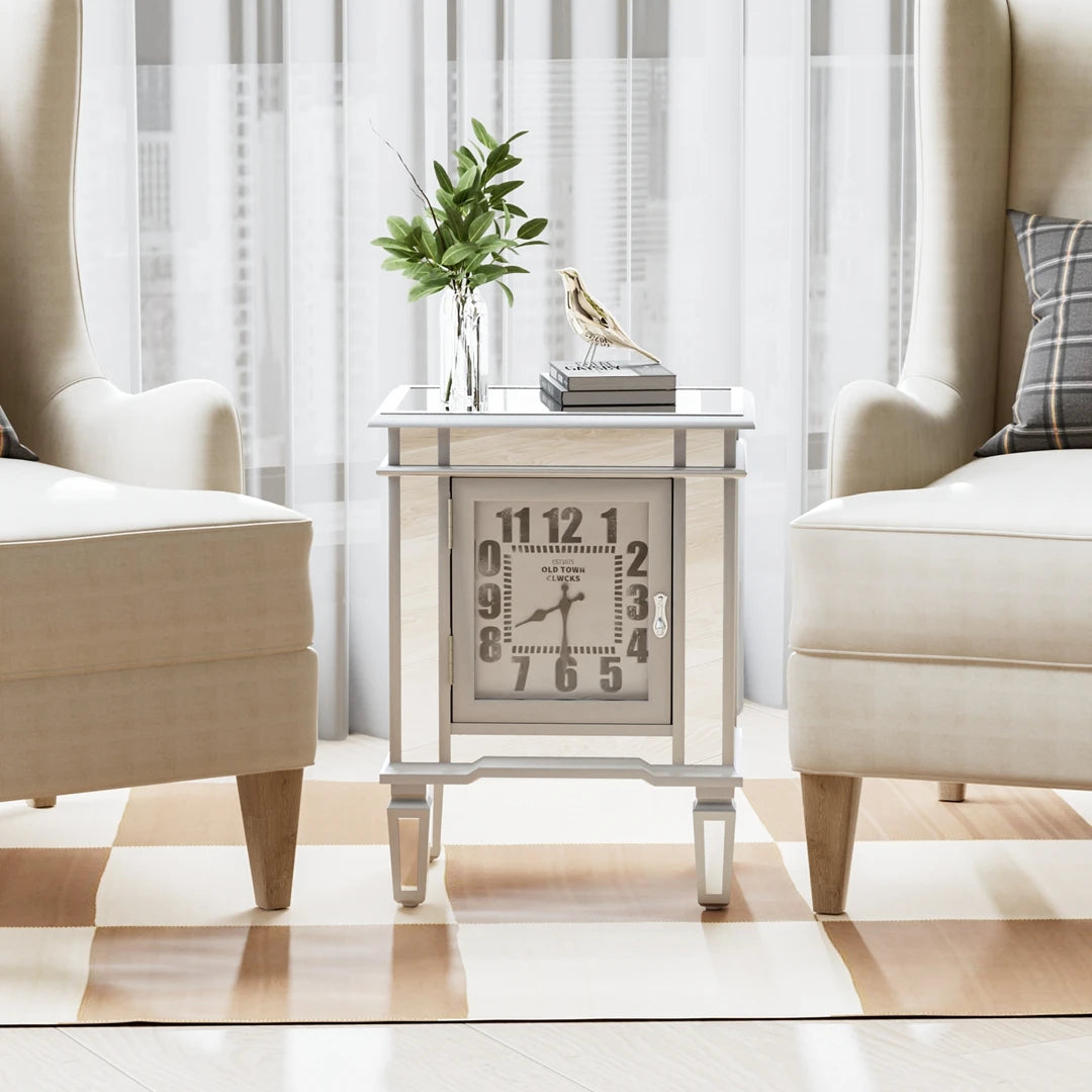 Modern Mirrored End Table