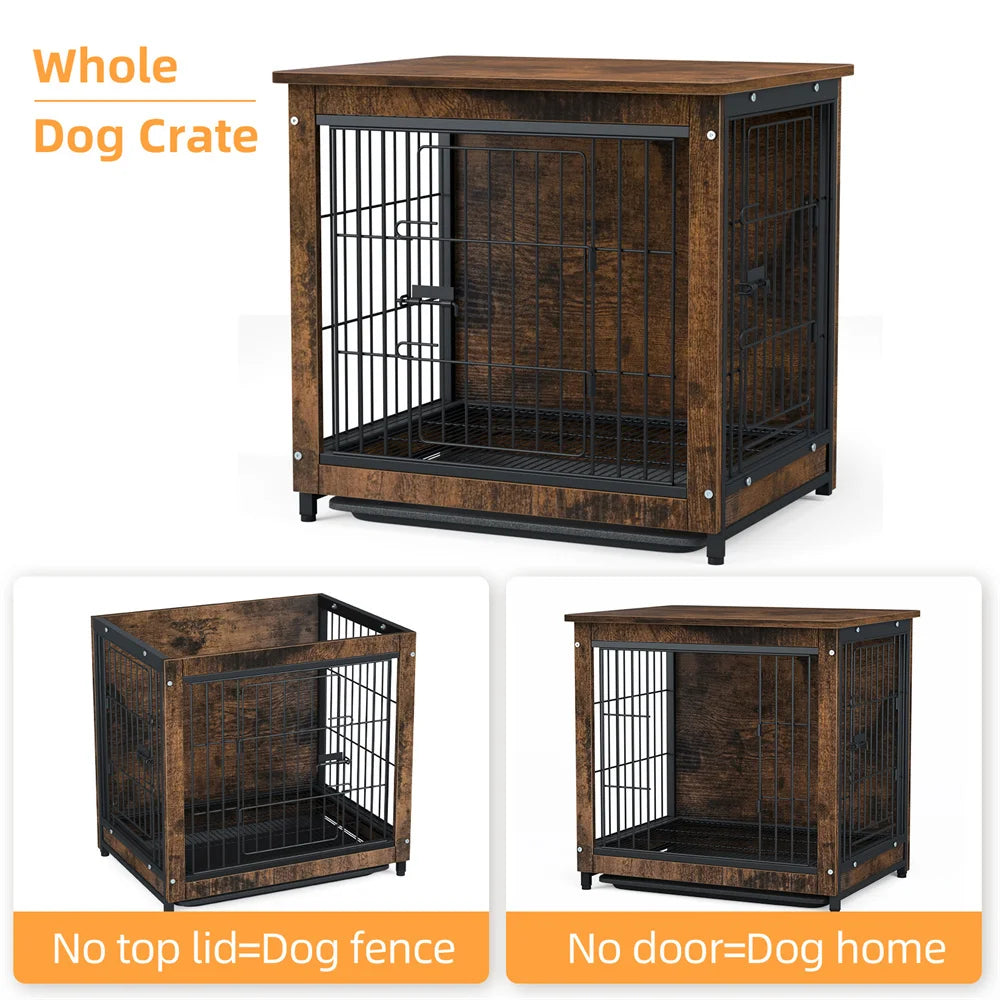 Rustic Wooden Dog Crate
