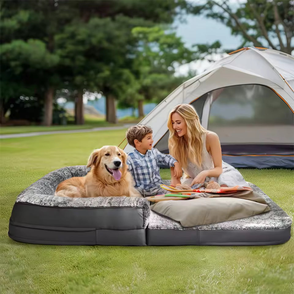 Luxury Plush Human-Style Dog Bed Ultra Soft Cozy Comfort for Dogs, Premium Support and Durable Design