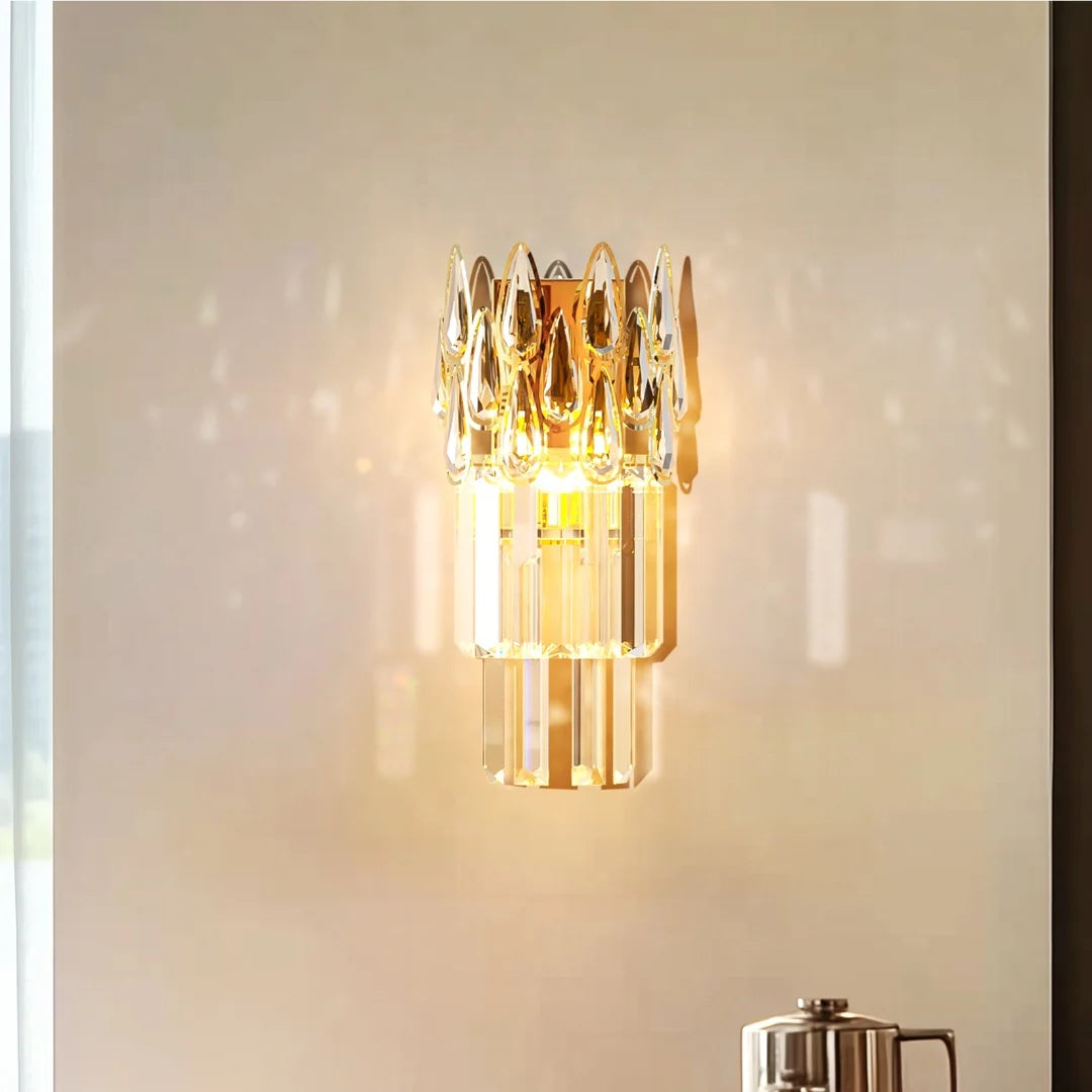 Crystal Wall Light with Elegant Light-Reflecting Design for Bedrooms Living Rooms and Hallways