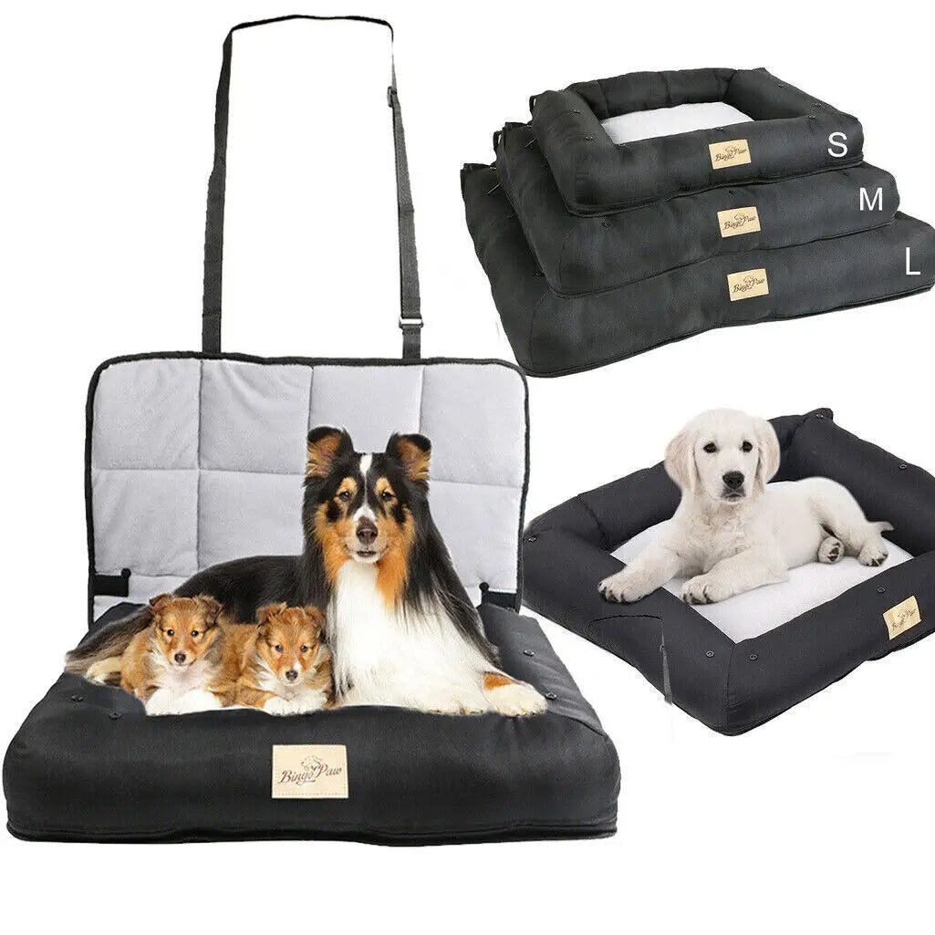 Waterproof Car Seat Bed for Dogs Durable, Cozy Travel Cushion with Non-Slip Backing and Easy Clean Design