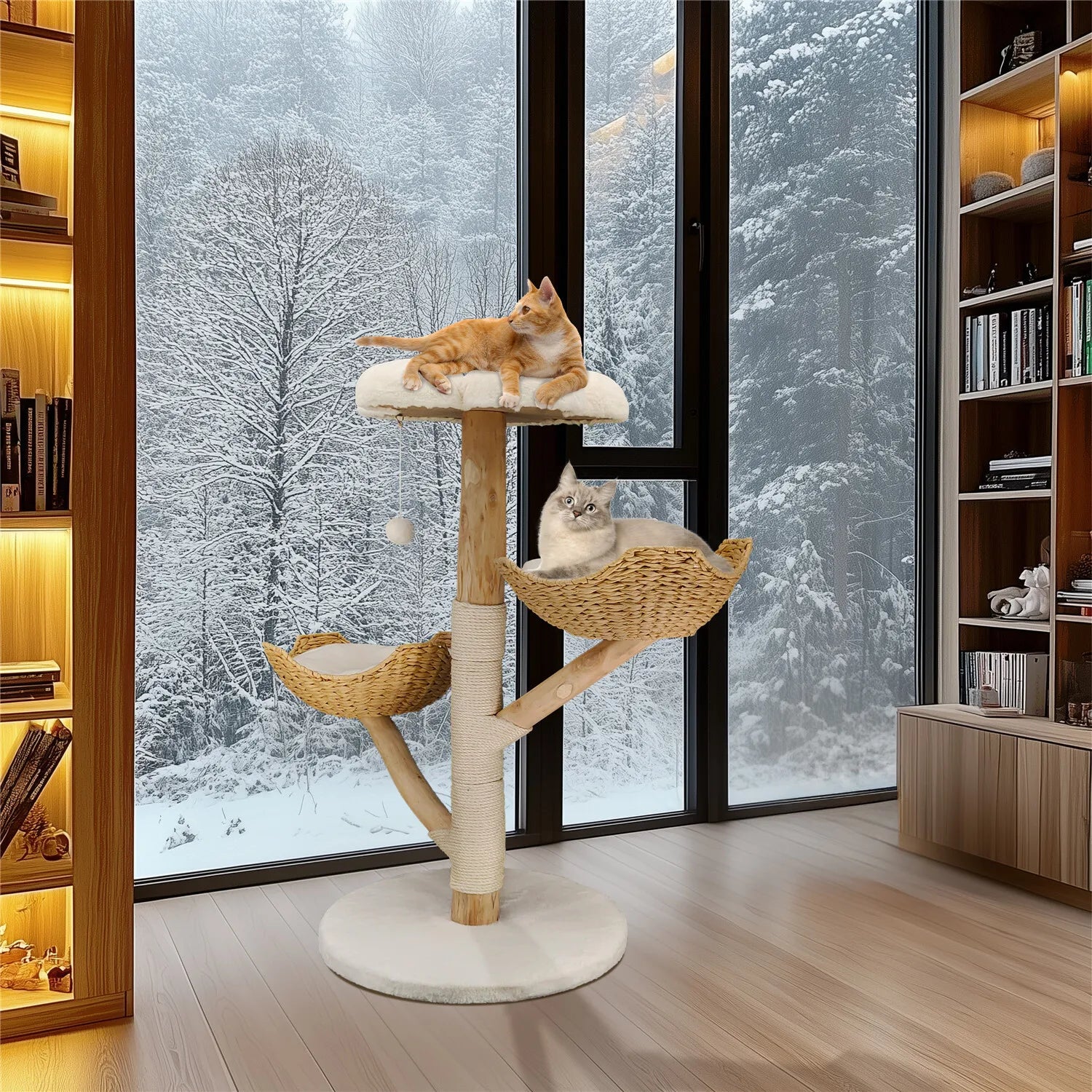 Modern Cat Tree Stylish Multi-Level Climbing Tower with Cozy Perches and Durable Design