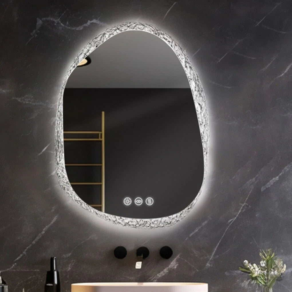 Defogging LED Wall Mirror Anti-Fog Technology with Energy-Efficient Lighting for Clear Bathroom Reflection