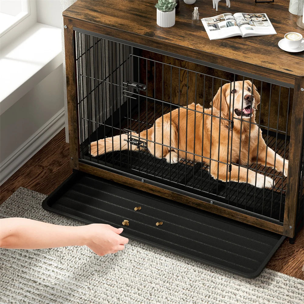 Rustic Wooden Dog Crate