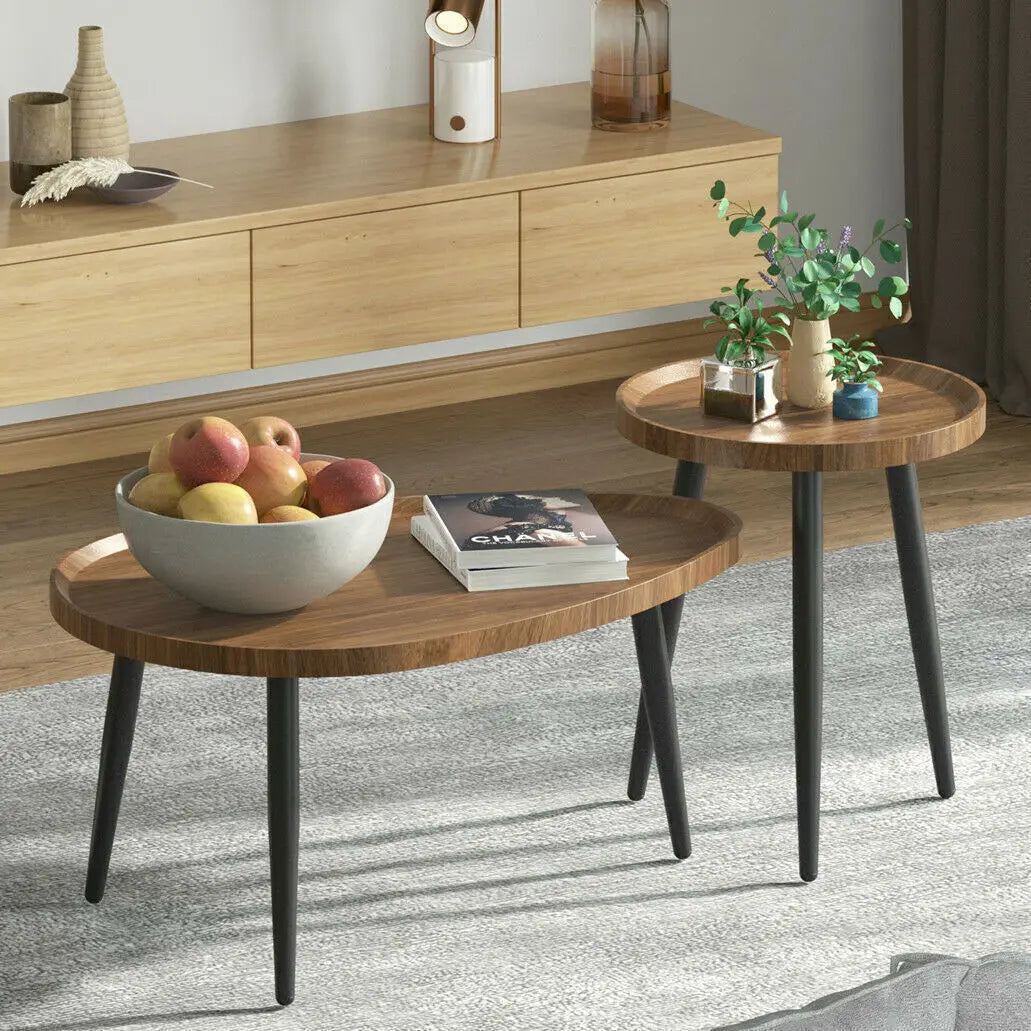 Rustic Round Coffee Table Set
