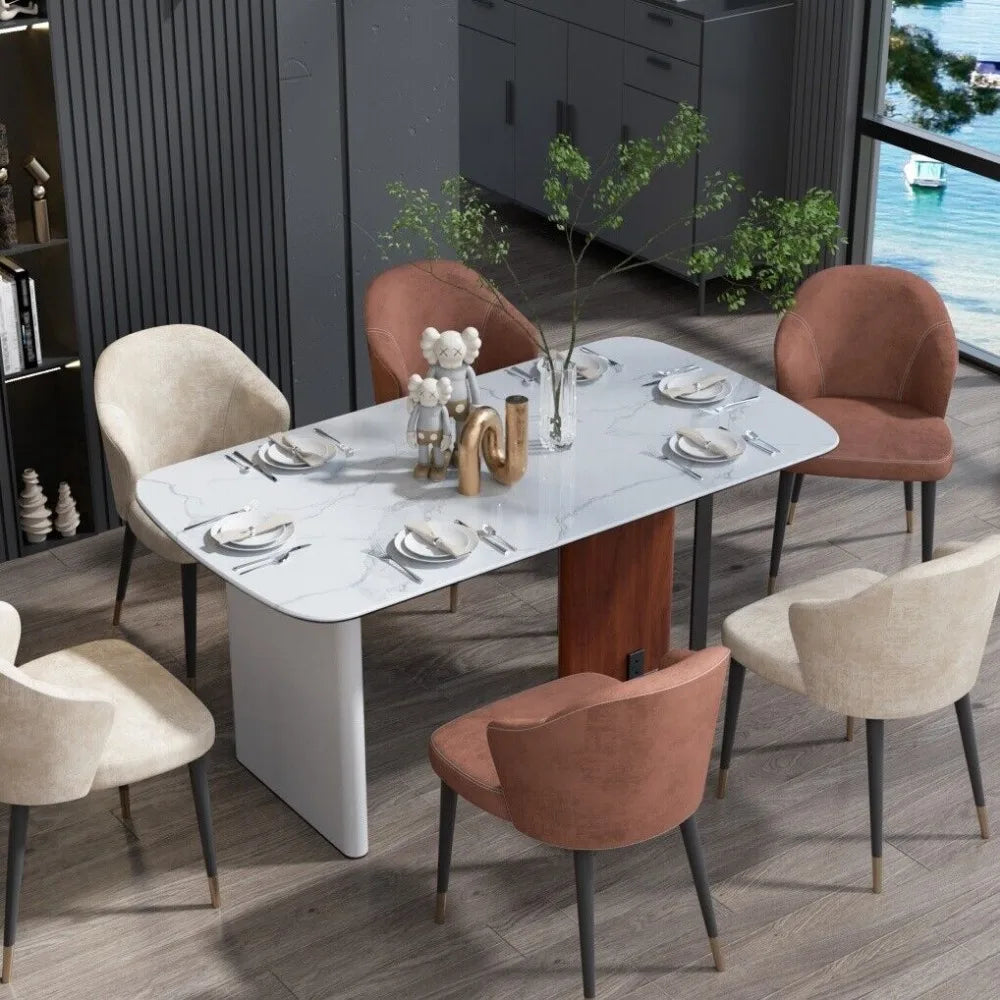 Upscale 63in Marble Dining Table