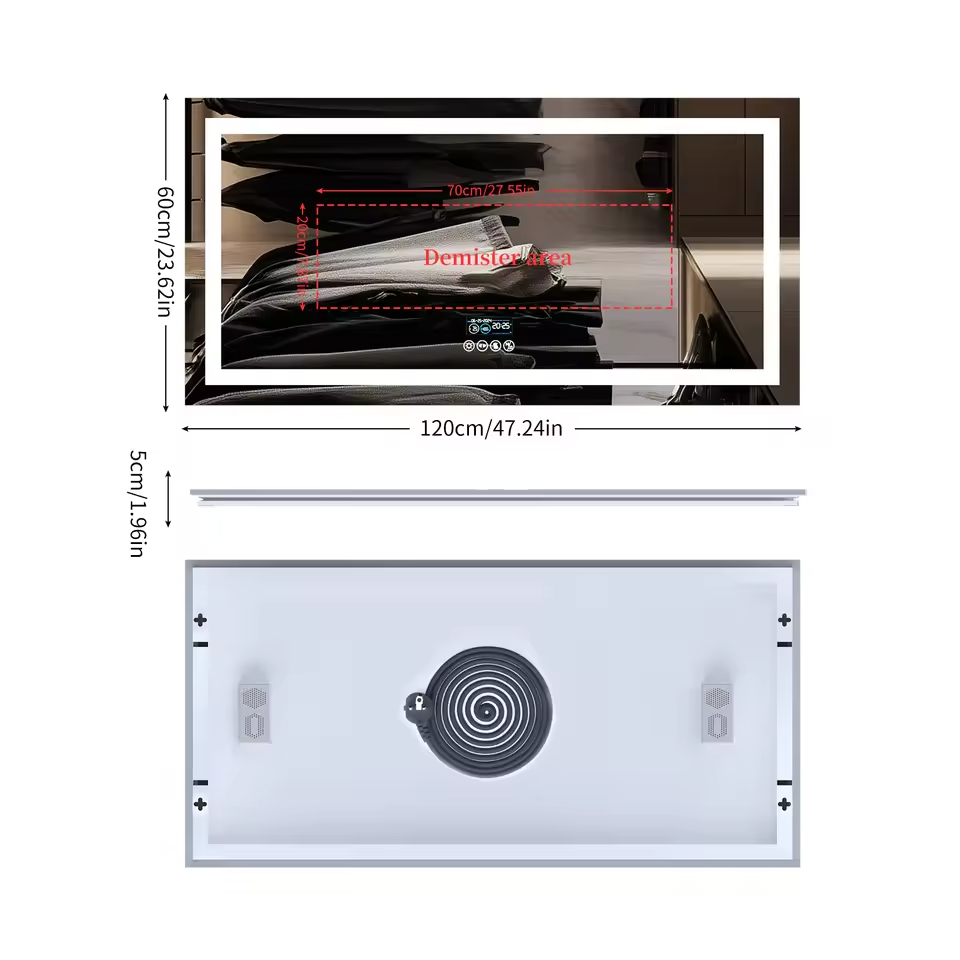 24" Round Frameless Bathroom Mirror – Classic Wall-Mounted Design