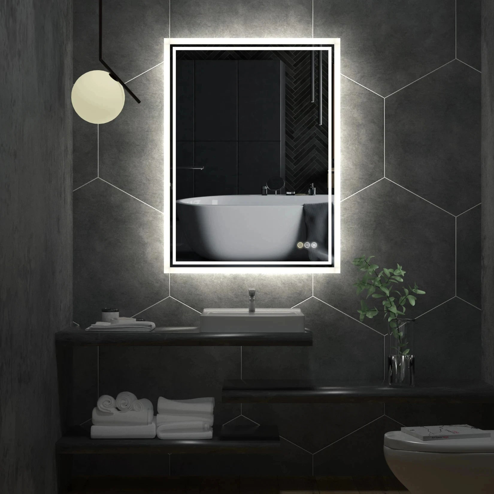 Anti-Fog Backlit Bathroom Mirror with LED Lighting and Clear Reflection for Modern Bathrooms