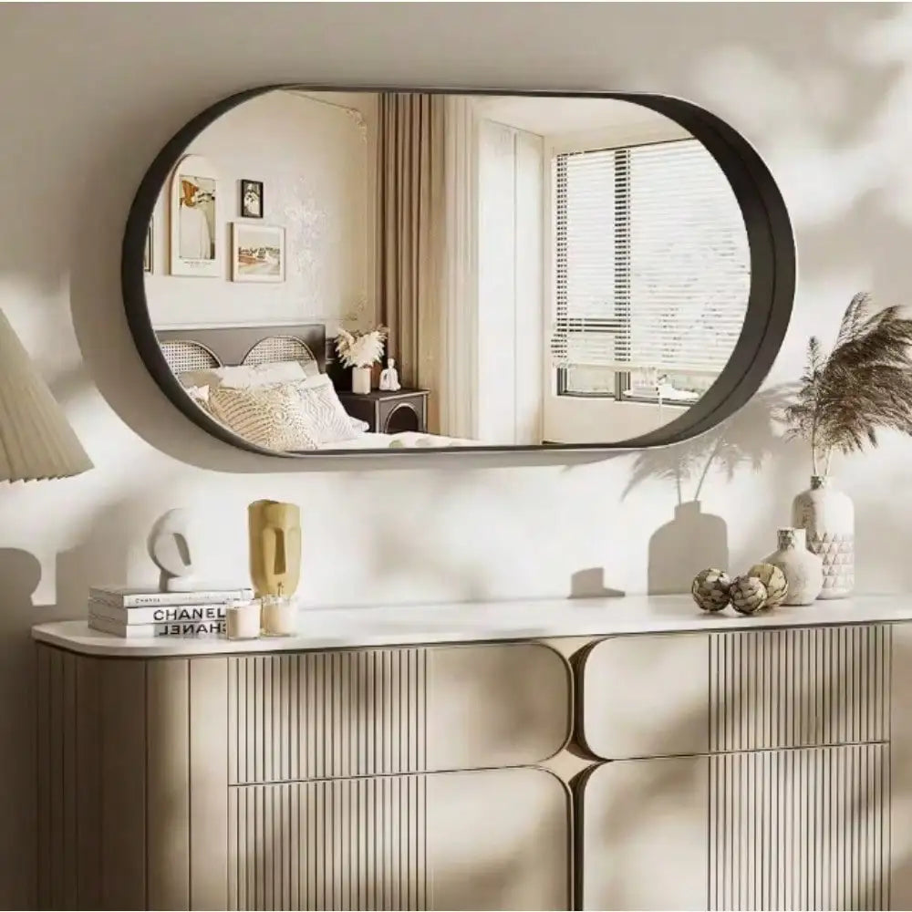 Modern Oval Aluminum Mirror