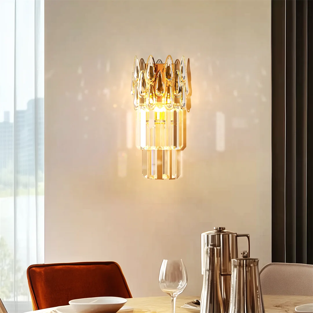 Crystal Wall Light with Elegant Light-Reflecting Design for Bedrooms Living Rooms and Hallways