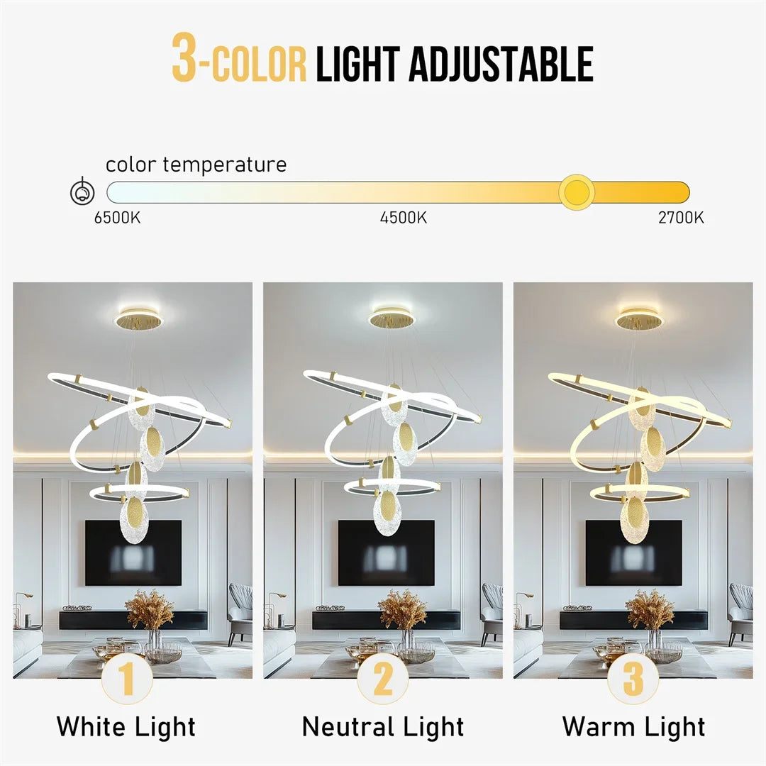 Nordic Crystal Pendant Light Elegant Modern Chandelier with Sparkling Crystals and Minimalist Design