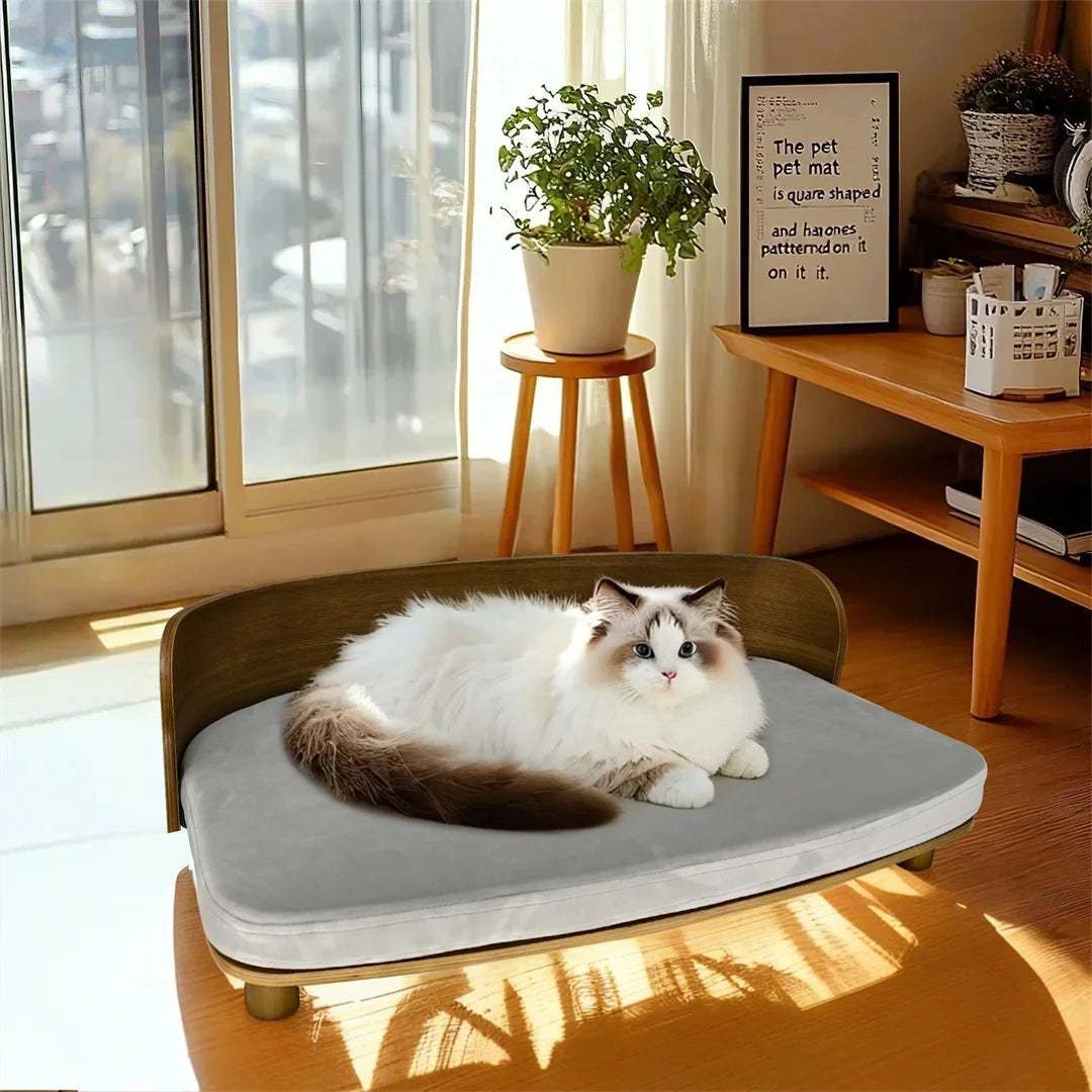 Wooden Elevated Pet Bed Sturdy Frame with Comfortable Raised Design for Indoor and Outdoor Use