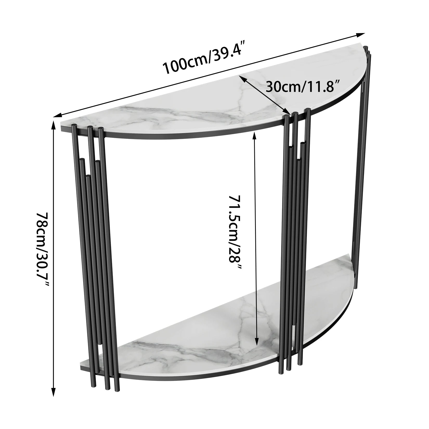 Half Moon Marble Console Table