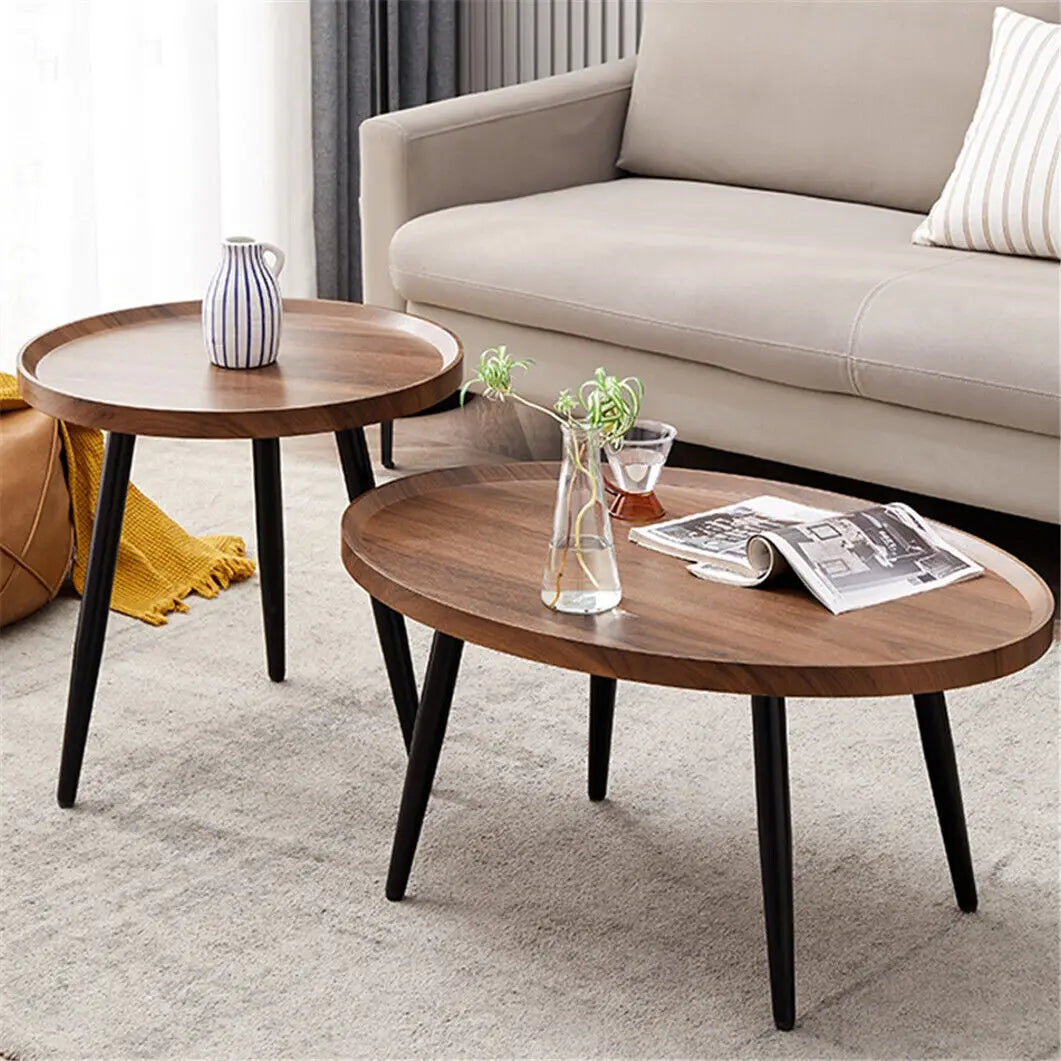 Rustic Round Coffee Table Set
