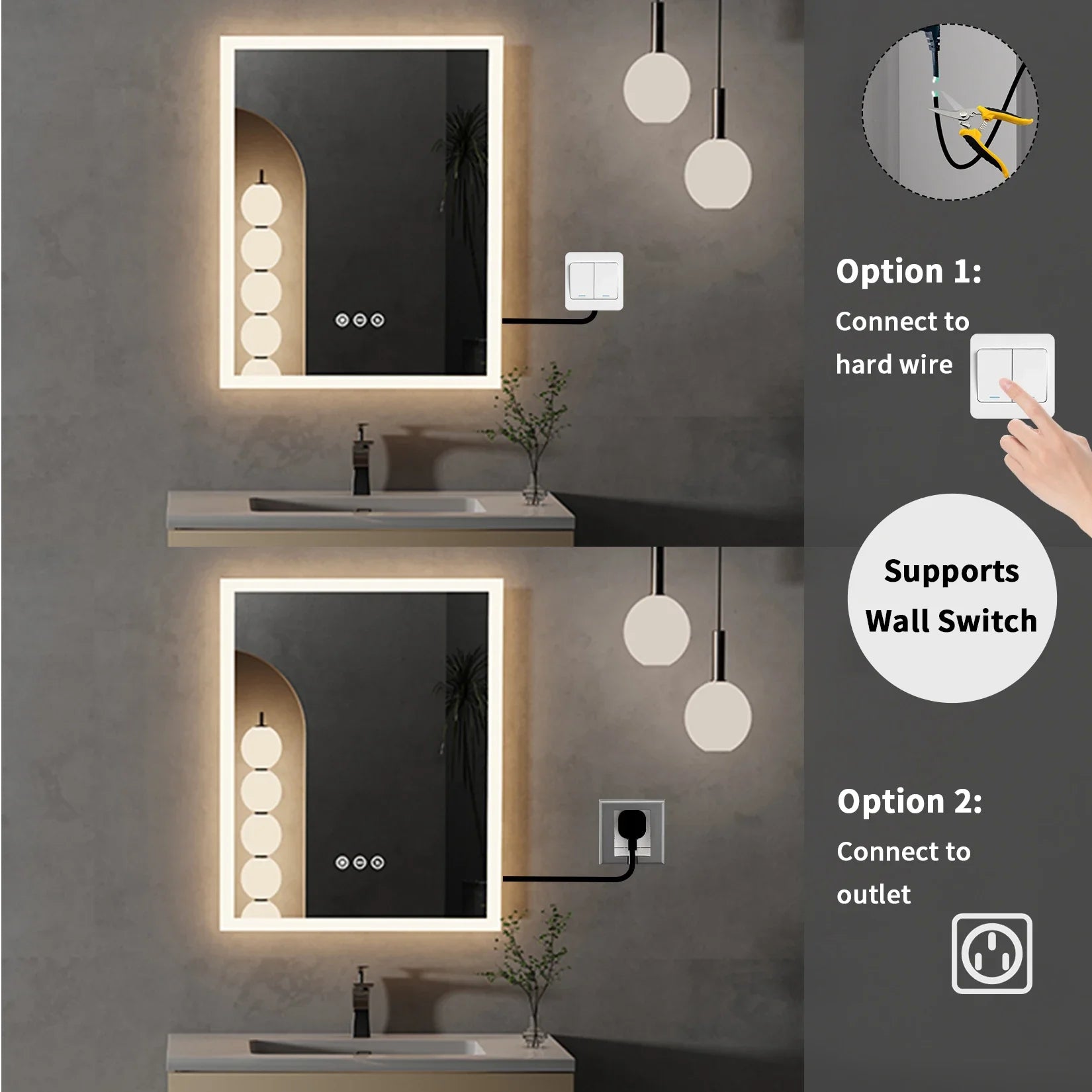 Compact LED Bathroom Mirror Space-Saving Design with Bright Energy-Efficient Lighting