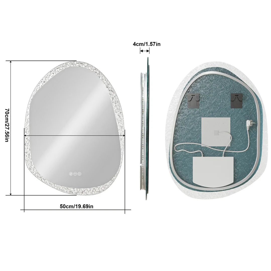 Defogging LED Wall Mirror Anti-Fog Technology with Energy-Efficient Lighting for Clear Bathroom Reflection