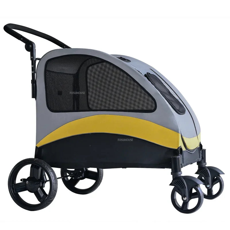 Nordic 4-Wheel Pet Stroller Lightweight Foldable Travel Carrier for Small Dogs and Cats