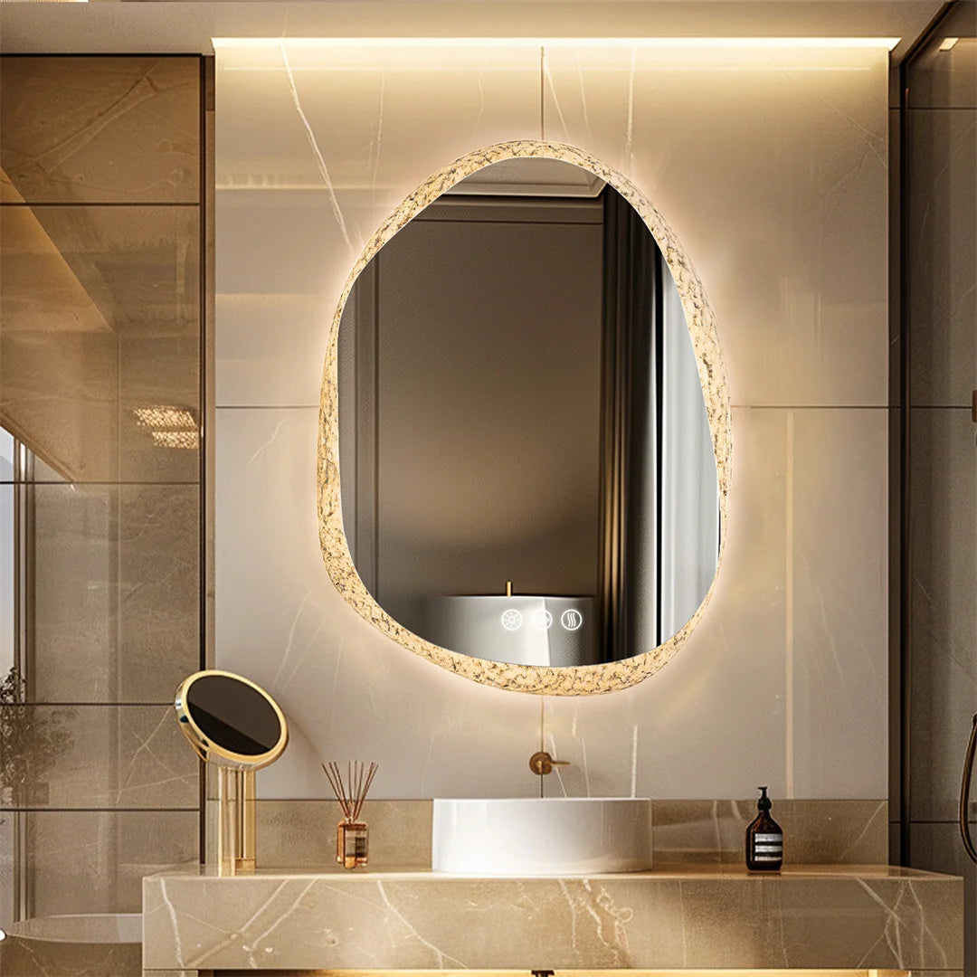 Defogging LED Wall Mirror Anti-Fog Technology with Energy-Efficient Lighting for Clear Bathroom Reflection