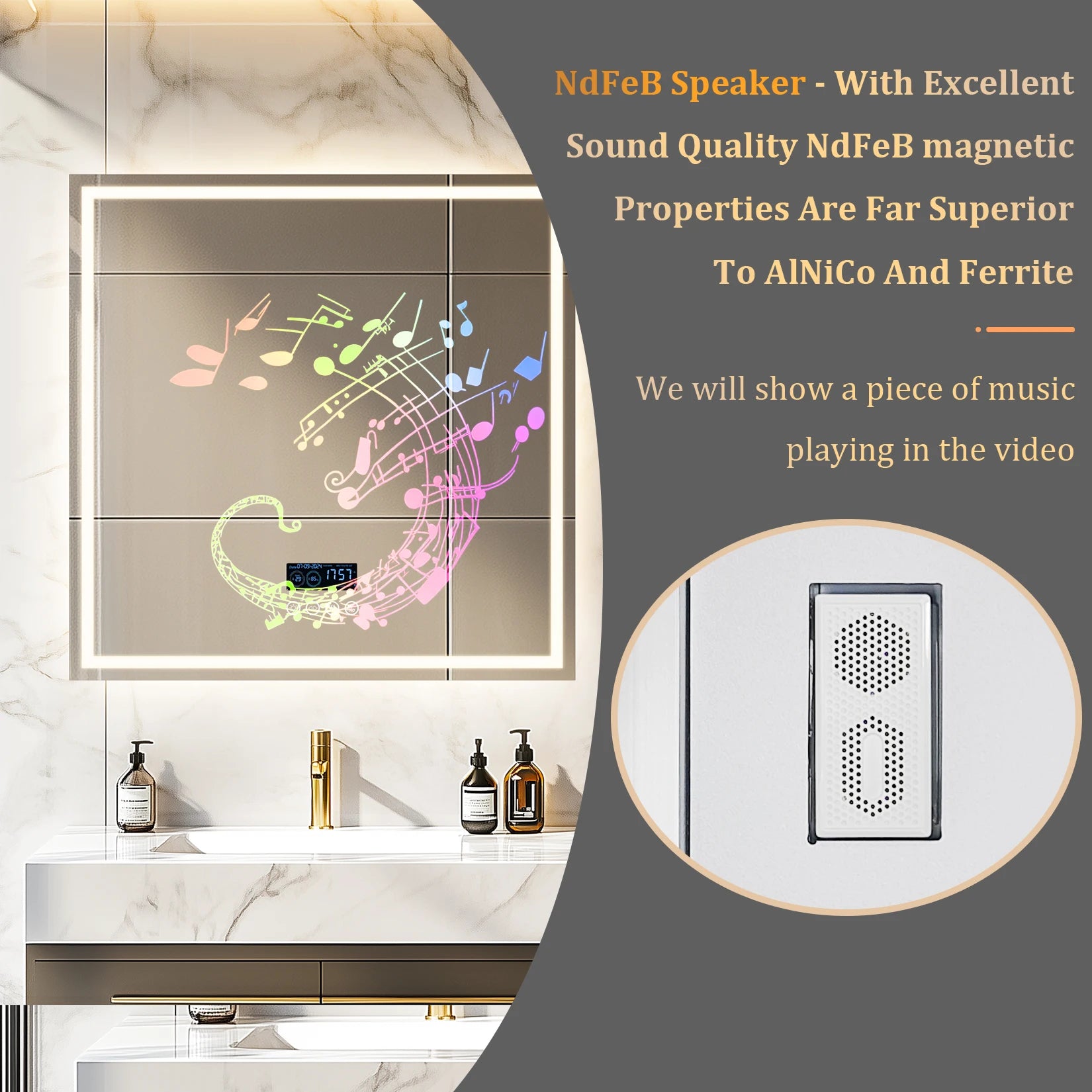 Wisfor LED Bathroom Mirror Modern Design with Bright Energy-Efficient Lighting and Anti-Fog Feature