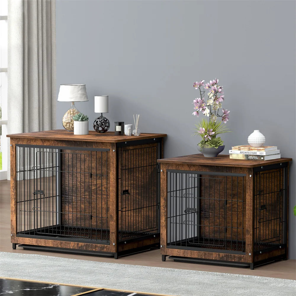 Rustic Wooden Dog Crate