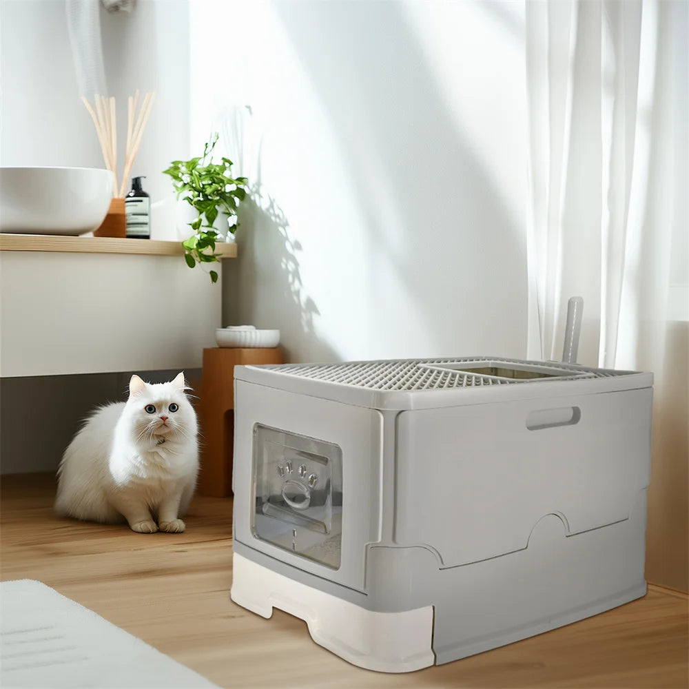 Large Enclosed Cat Litter Box Spacious Privacy and Odor Control for Multiple Cats