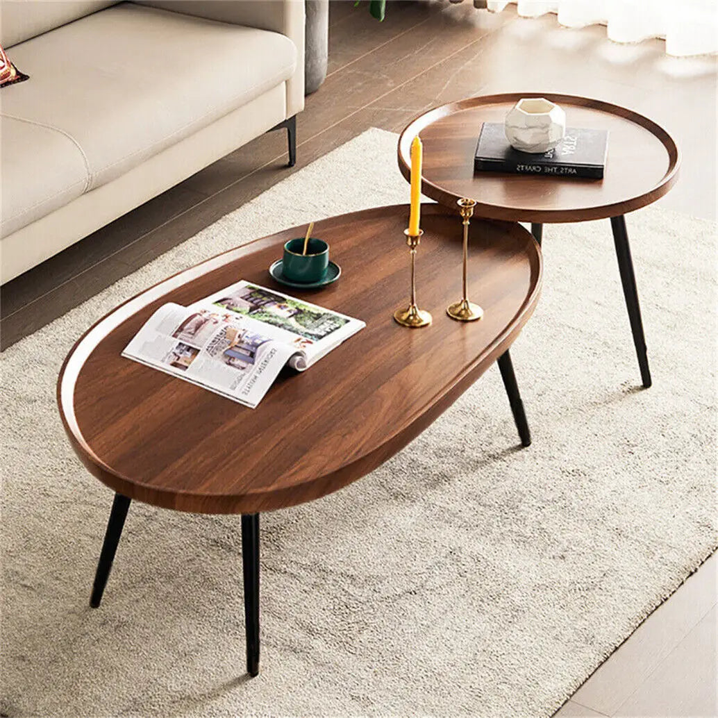Rustic Round Coffee Table Set