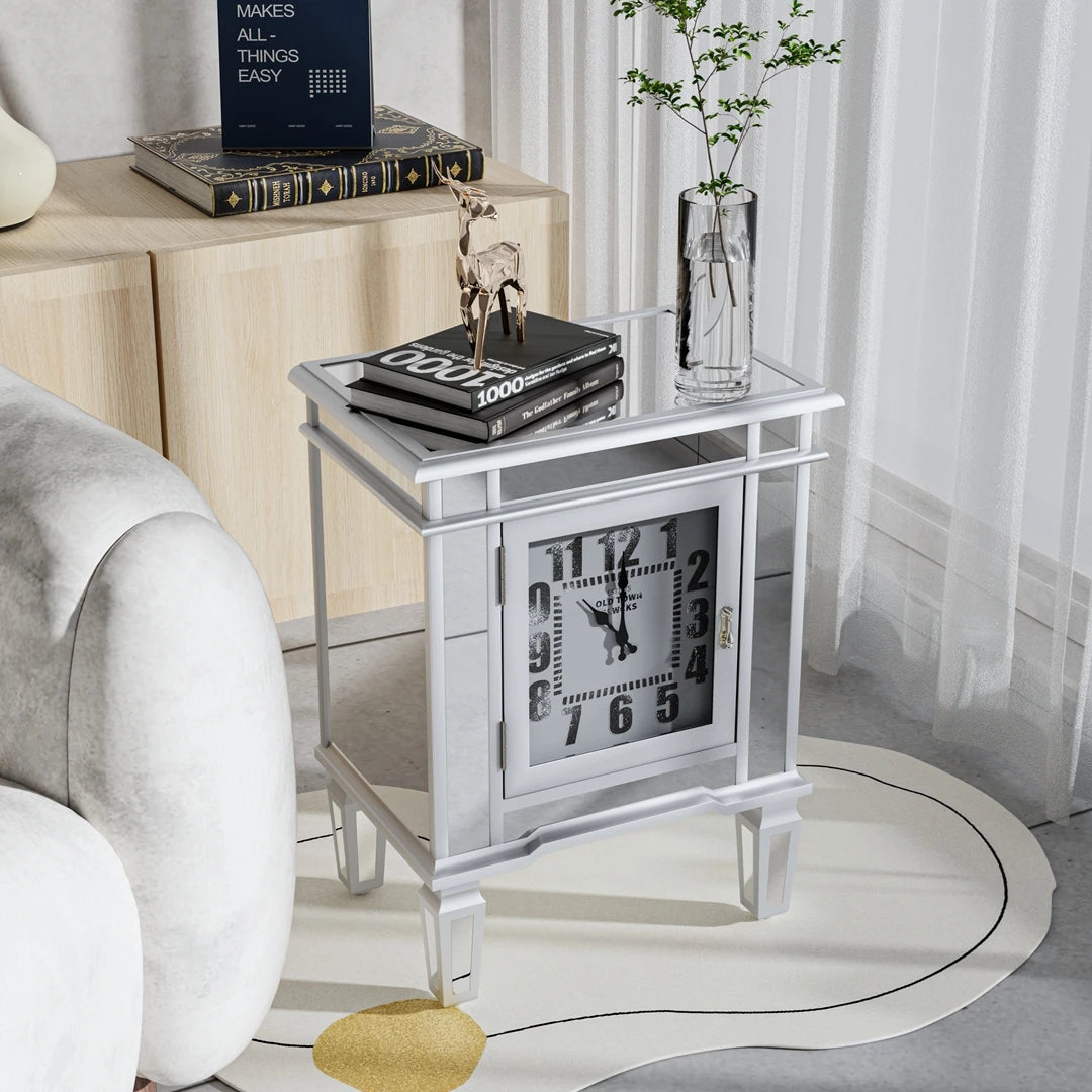 Modern Mirrored End Table