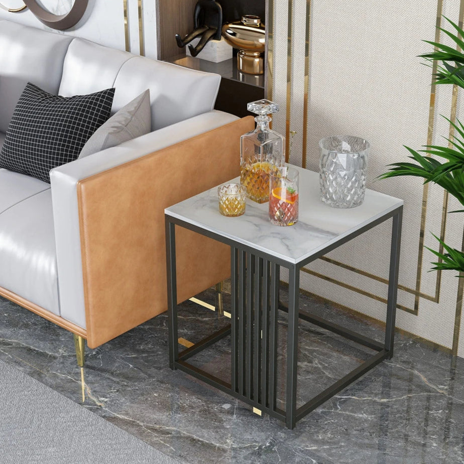 Luxury Marble End Table Premium Stone Top with Stylish Base for Sophisticated Living Rooms