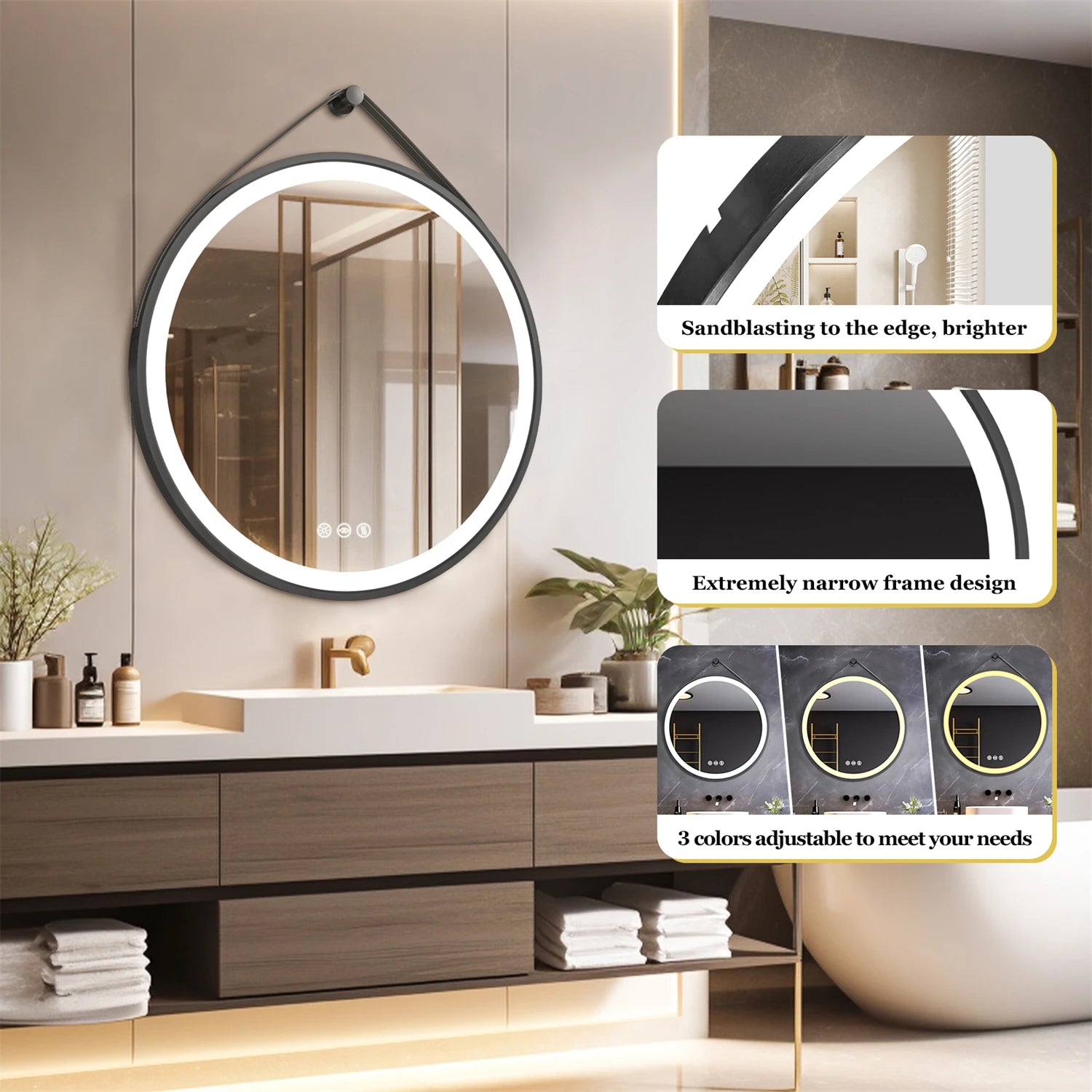 Round LED Bathroom Mirror