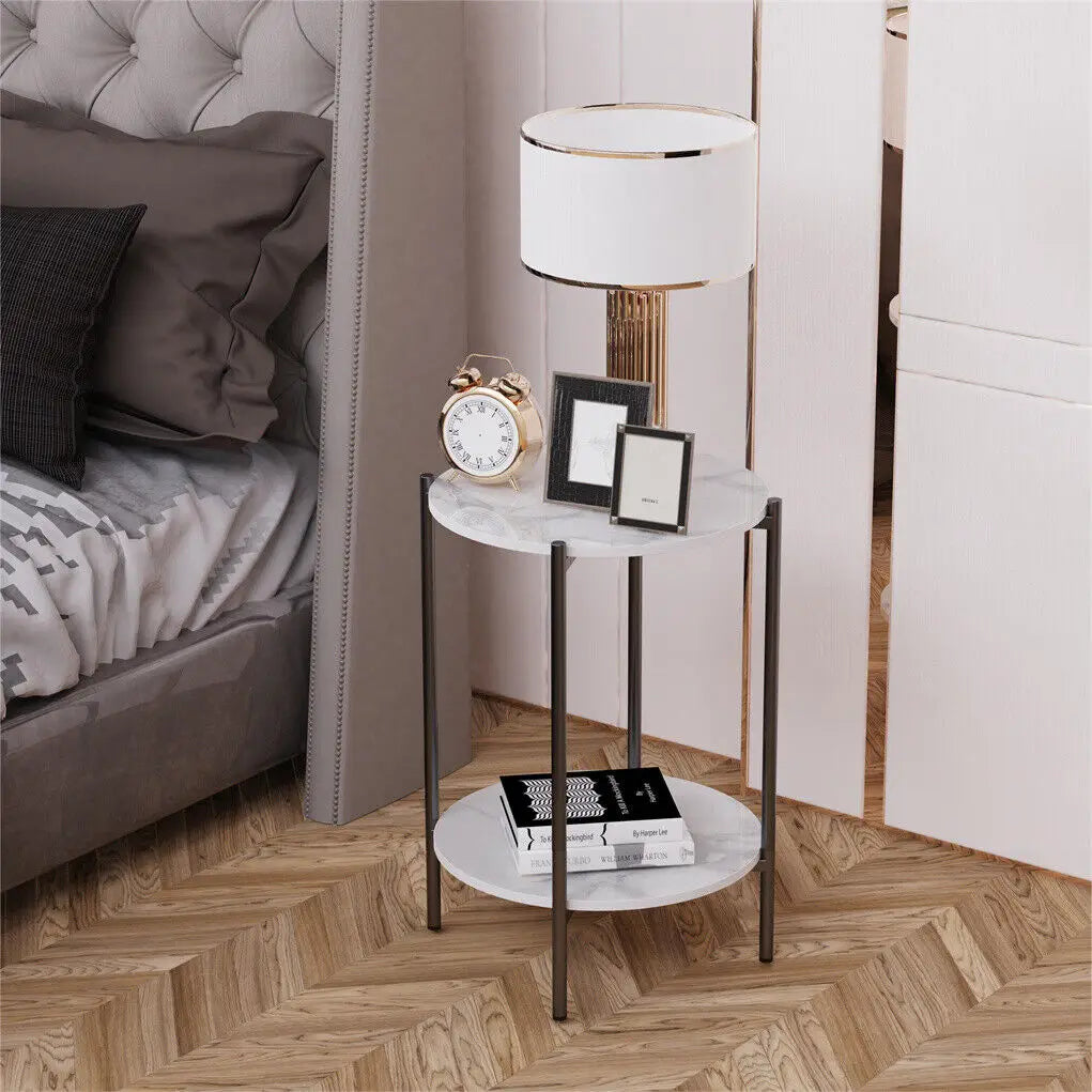 Modern Round End Table Sleek Design with Sturdy Frame and Compact Size for Stylish Living Spaces