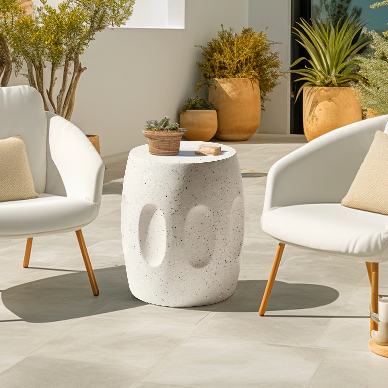 Faux Terrazzo Side Table