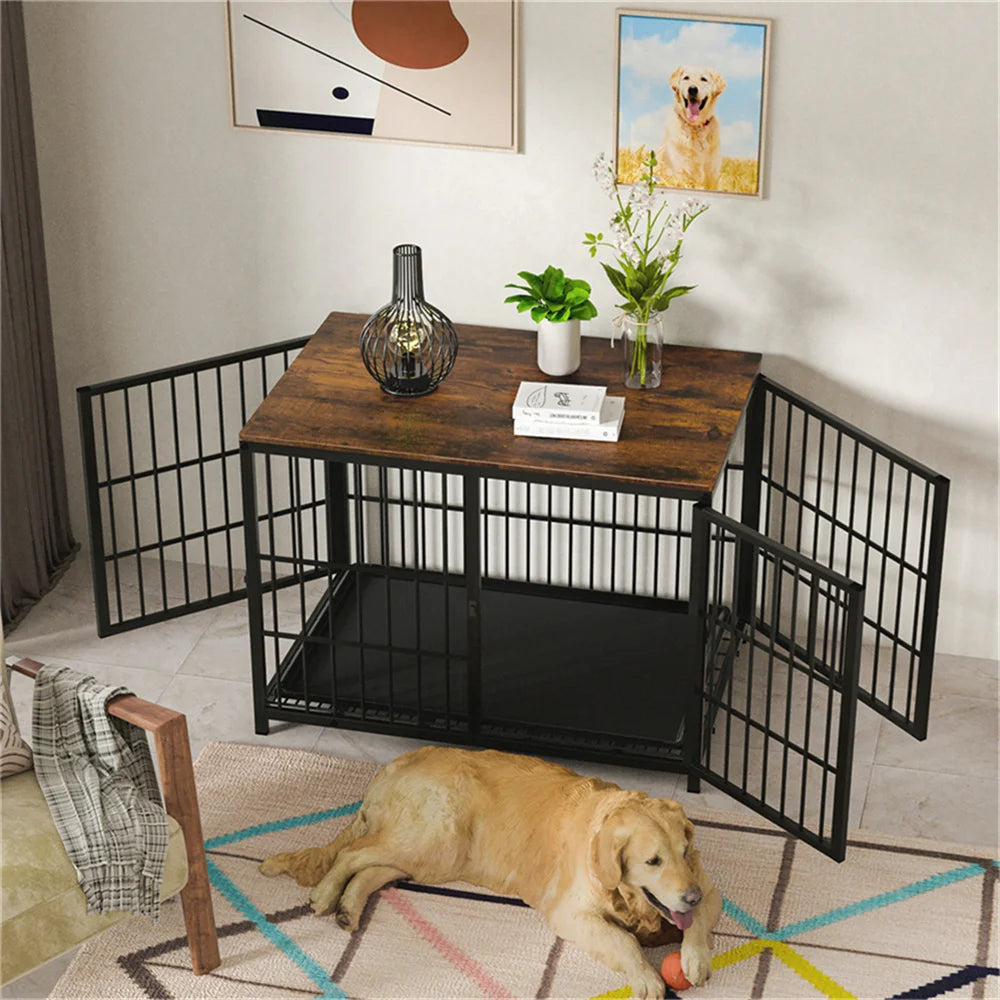 Luxury Wooden Dog Crate with Elegant Design and Durable Build for Stylish Pet Owners
