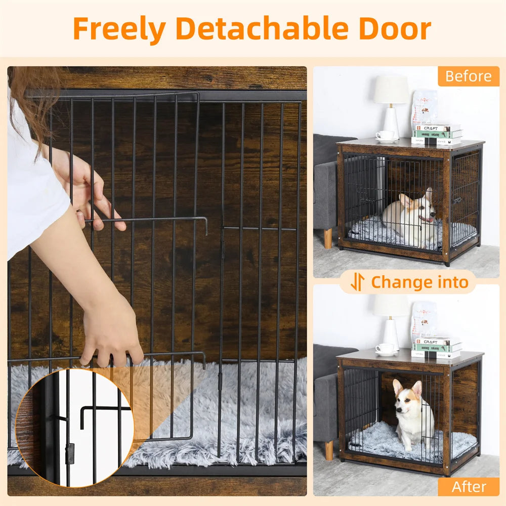 Rustic Wooden Dog Crate