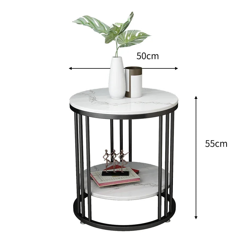Nordic Marble Side Table Minimalist Design with Durable Stone Top and Sleek Frame for Modern Living