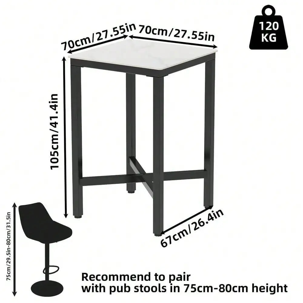 42" Marble Top Bar Table