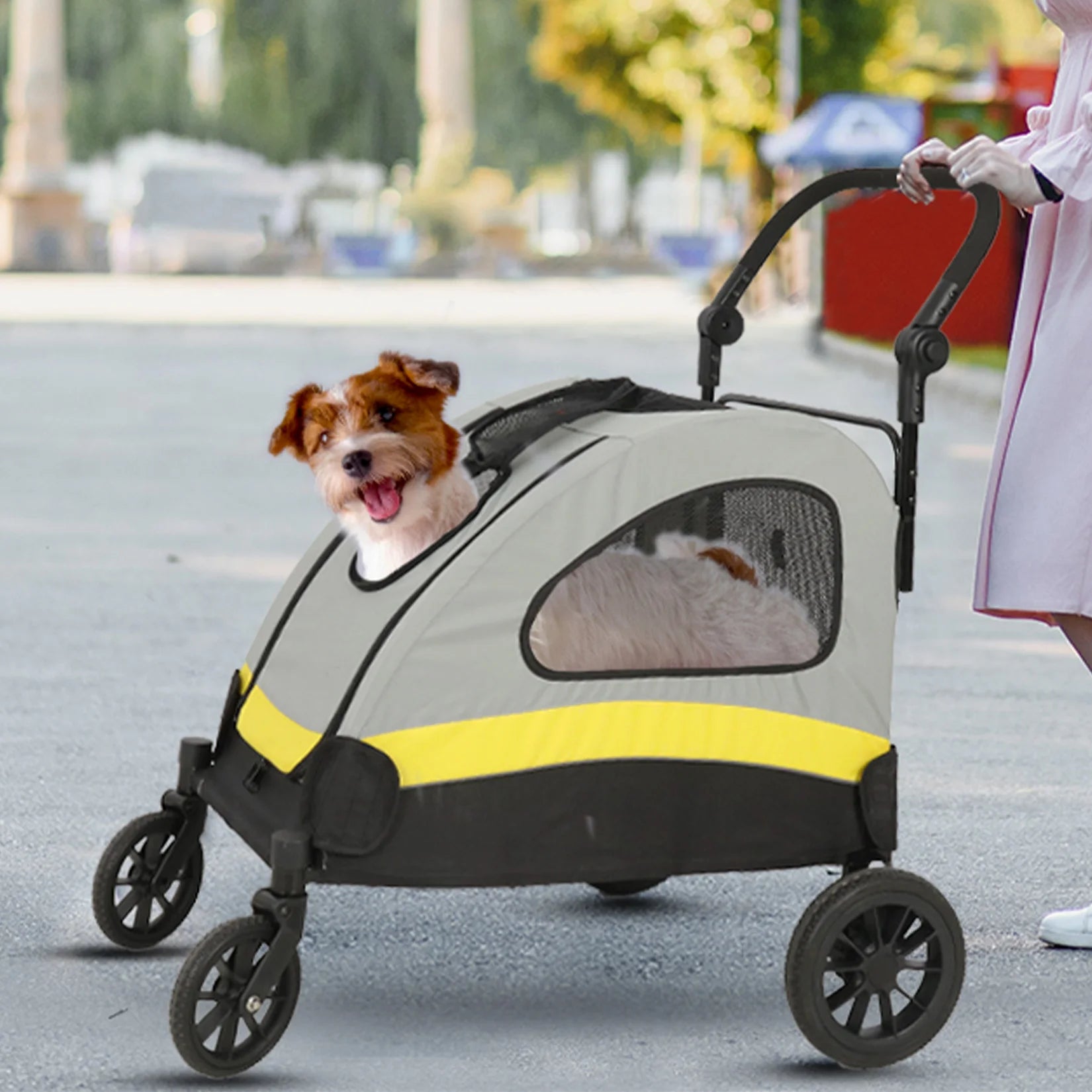 Pet Portable Jogger Lightweight Foldable Running Stroller for Small to Medium Dogs