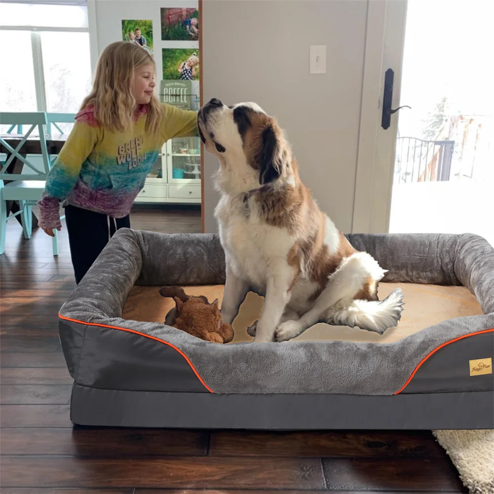 Jumbo Orthopedic Dog Bed Extra Large Supportive Comfort for Big Dogs and Seniors
