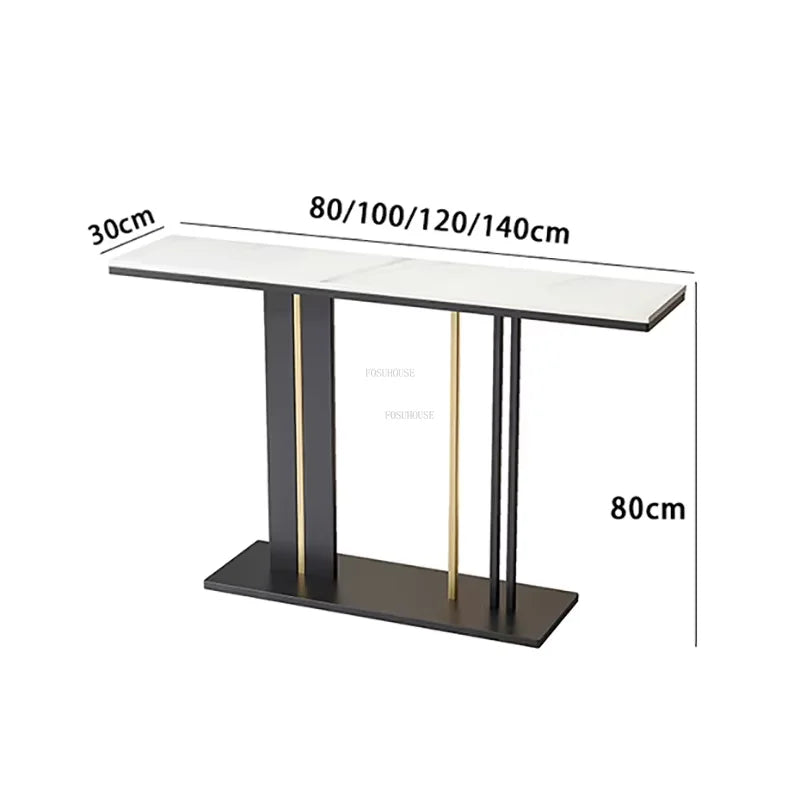 Luxury Slate Console Table Elegant Stone Surface with Sturdy Frame for Sophisticated Interiors
