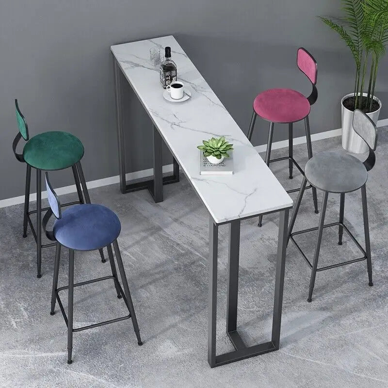 Slim Marble Look Console Table Sleek and Space-Saving Design with Elegant Stone Finish