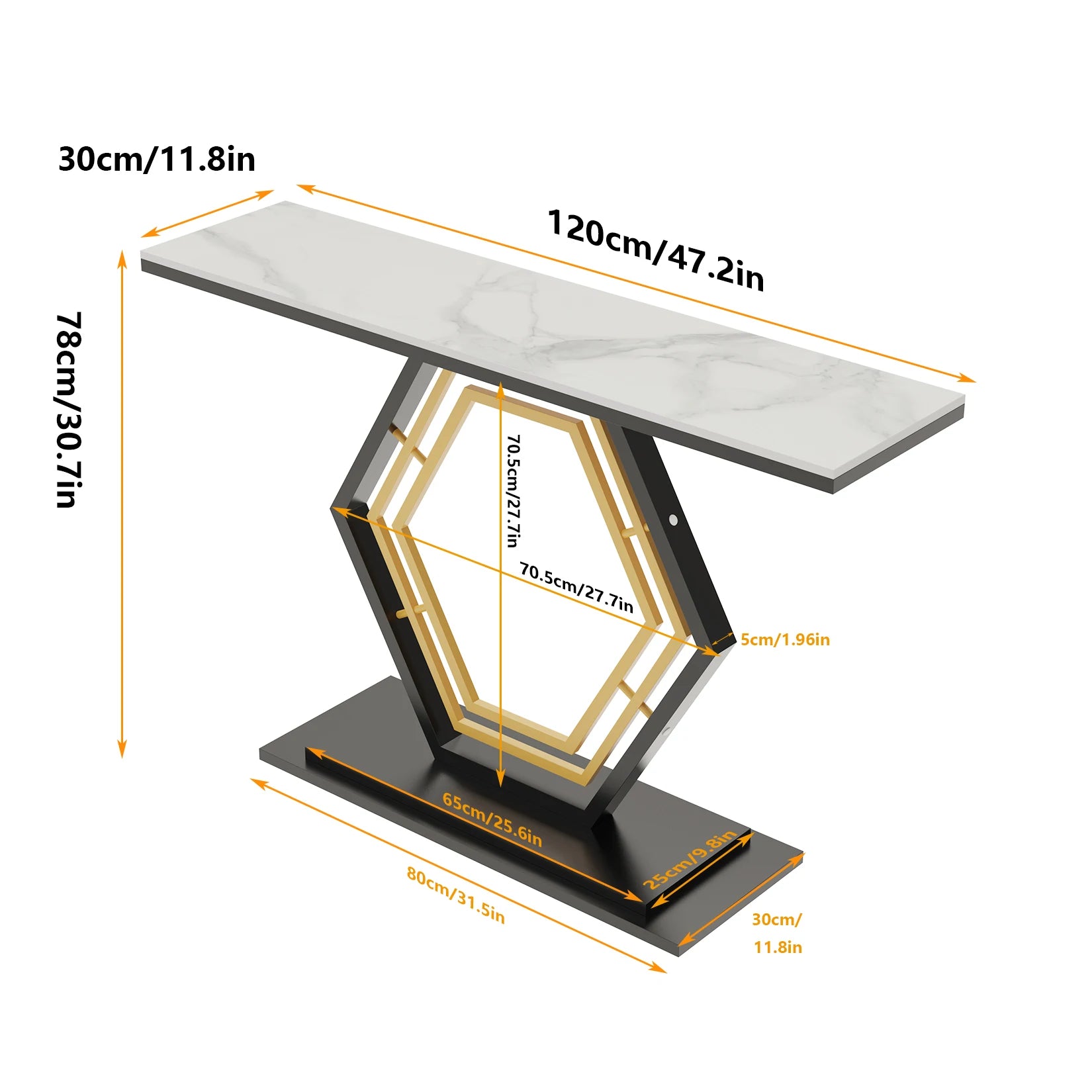 Luxe Metal Console Table