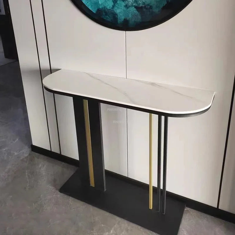 Luxury Slate Console Table Elegant Stone Surface with Sturdy Frame for Sophisticated Interiors