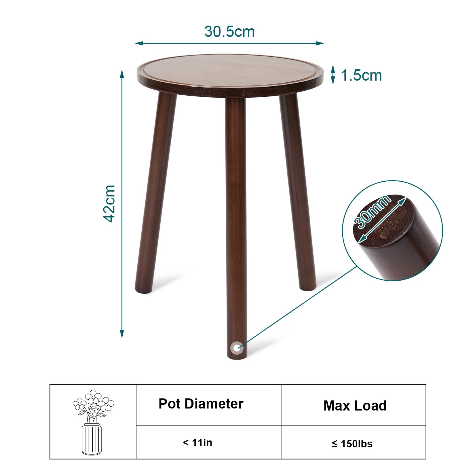 : Bamboo Round Plant Stand